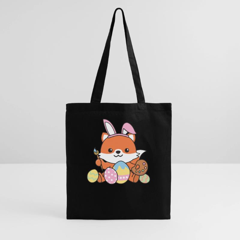 happy easter sweet fox Easter with Easter eggs Tote Bag