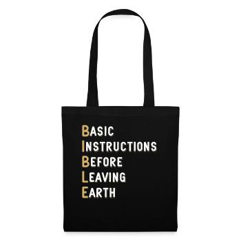 Instructions de base de la leçon biblique avant - Sac en tissu - noir - Devant