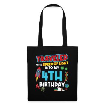 4. Anniversaire - Anniversaire de la science - Sac en tissu - noir - Devant