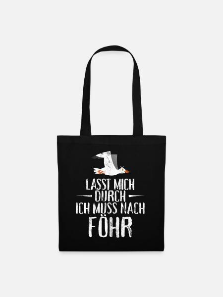 Lasst mich durch nach Föhr Möwe Sonne Strand Meer - Stoffbeutel - Schwarz