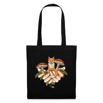 Cottagecore Renard - Sac en tissu - noir - Devant