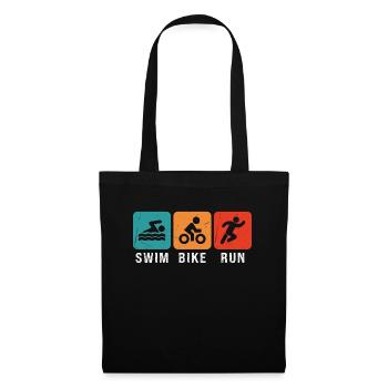 Triathlon Swim Bike Run Triathletes Competition - Stoffbeutel - Schwarz - Vorne
