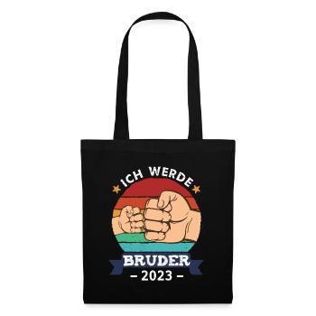 Ich werde Bruder 2023 - Stoffbeutel - Schwarz - Vorne