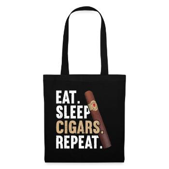 Eat Sleep Cigar Repeat - Stoffbeutel - Schwarz - Vorne