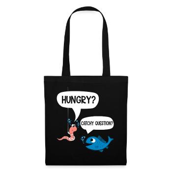 Drôle de dicton Pêcheur Dictons drôle Pêche drôle - Sac en tissu - noir - Devant