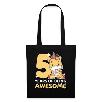 Giraffe for 5th birthday children five years old - Tote Bag - black - Front