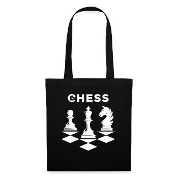 Chess Schach Schachfiguren - Stoffbeutel - Schwarz - Vorne