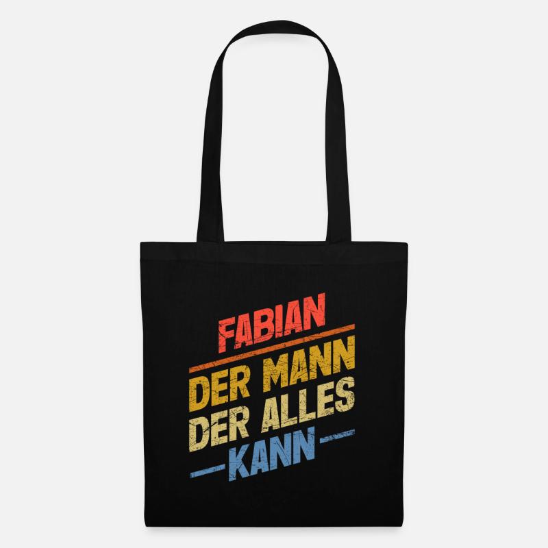 Fabian Der Mann Der Alles Kann Vorname Fabian - Stoffbeutel - Schwarz