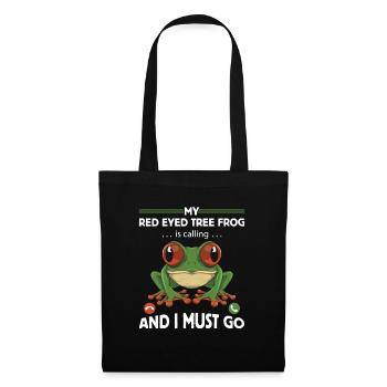 Conception de grenouille aux yeux rouges pour un chasseur de grenouilles - Sac en tissu - noir - Devant