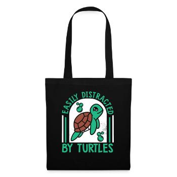 Easily Distracted By Turtles Aquatic Turtle - Tote Bag - black - Front
