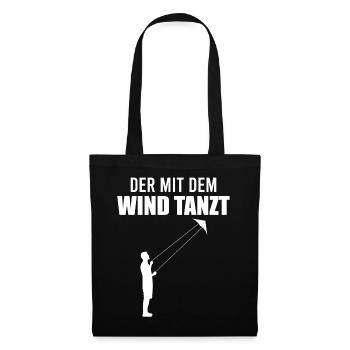 Drachensteigen Spruch Drachenfliegen Geschenk - Stoffbeutel - Schwarz - Vorne