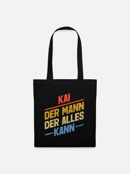Kai Der Mann Der Alles Kann Vorname Kai - Stoffbeutel - Schwarz