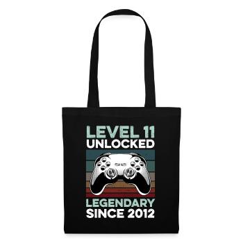 Niveau 11 ans Année d’anniversaire 2012 Gamer Boy - Sac en tissu - noir - Devant