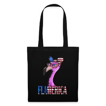 Flamingo USA Flag American US Flag Bird - Sac en tissu - noir - Devant