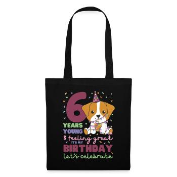 Jack Russell à l’occasion de ses 6 enfants de six ans - Sac en tissu - noir - Devant