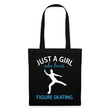Citation de patinage artistique Cadeau de patinage artistique - Sac en tissu - noir - Devant