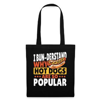 Hot dog Hotdogs Essen Burger Fast Food - Stoffbeutel - Schwarz - Vorne