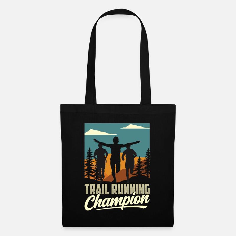 Trail Run Champion Running Runner Traillauf - Stoffbeutel - Schwarz