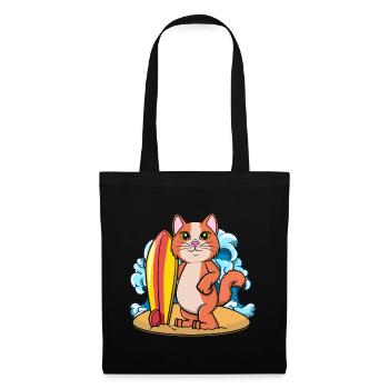 Surfing Cat Whisperer Surfer - Tote Bag - black - Front