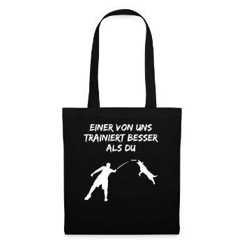 Hundetrainer Spruch Lustig Hundetraining Geschenk - Stoffbeutel - Schwarz - Vorne