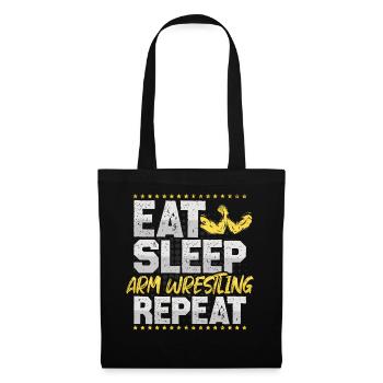 Arm Wrestling Eat Sleep Repeat Weight Training Arm Wrestling - Tote Bag - black - Front