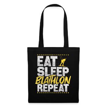 Biathlon Manger Dormir Répéter Skieur Hobby Biathlon - Sac en tissu - noir - Devant