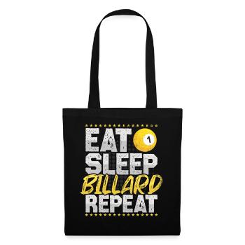 Billard Eat Sleep Repeat Billardkugel Billard - Stoffbeutel - Schwarz - Vorne