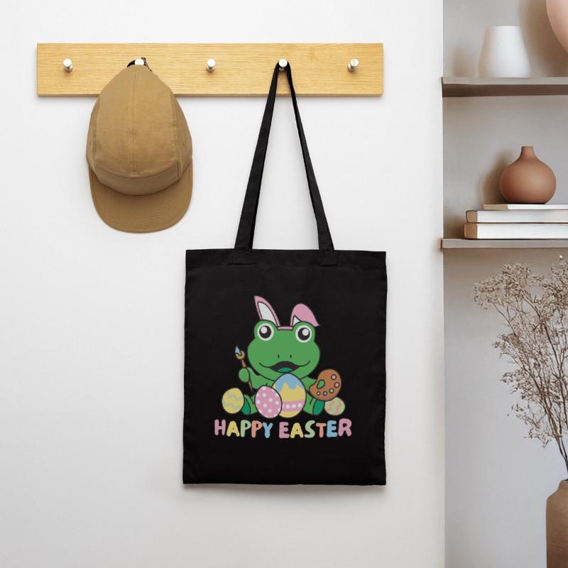 happy easter sweet frog Easter with Easter eggs Tote Bag