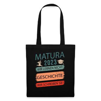 Matura 2023 Abitur bestanden Geschichte retro - Stoffbeutel - Schwarz - Vorne