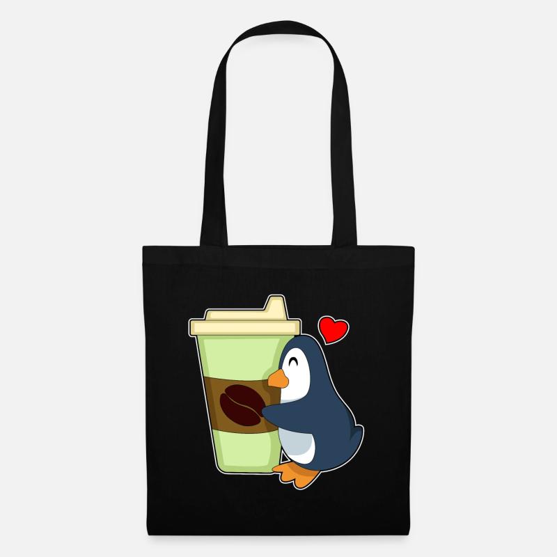Pinguin Coffee to go - Stoffbeutel - Schwarz