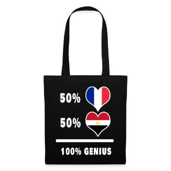Égypte et France 100% génial Drapeaux Design - Sac en tissu - noir - Devant