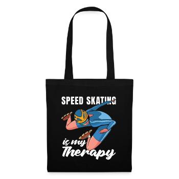 Le patinage de vitesse est ma thérapie Patins à glace courte piste - Sac en tissu - noir - Devant