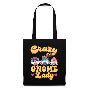 Crazy Gnome Lady - Gnome Gardening - Sac en tissu - noir - Devant