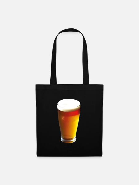 Bier Glas Schaum Alkohol Trinker - Stoffbeutel - Schwarz