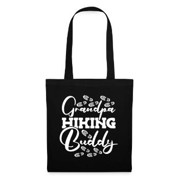 Grandpa hiking buddy hiker footprint mountain hiking - Tote Bag - black - Front