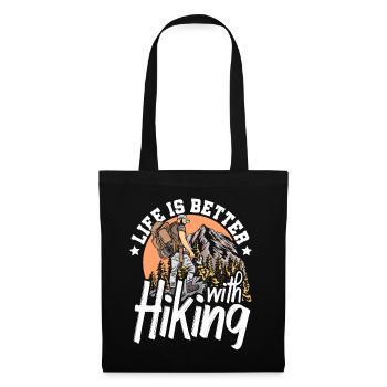 Life is better with hiking mountain backpack - Tote Bag - black - Front