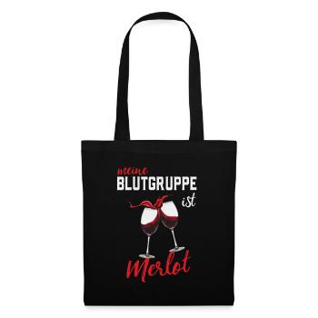 Mon groupe sanguin est Merlot Funny Wine Winemaker - Sac en tissu - noir - Devant