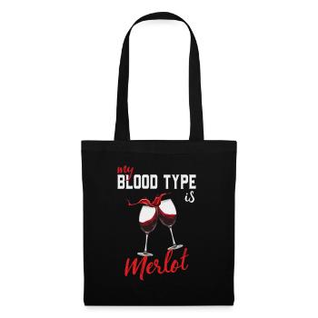Wine Lover My Blod Type Is Merlot Funny Wine Maker - Tote Bag - black - Front