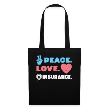 Paix. Amour. Assurance. -Assureur - Sac en tissu - noir - Devant