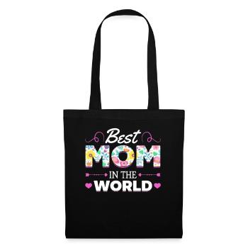 Pour la meilleure maman du monde! Pour la fête des mères - Sac en tissu - noir - Devant