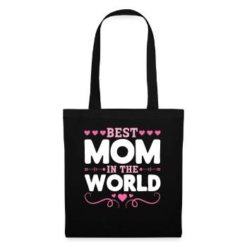 Pour la meilleure maman du monde! Pour la fête des mères - Sac en tissu - noir - Devant