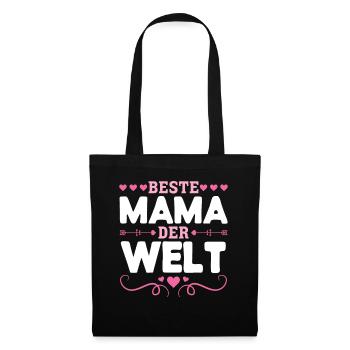Pour la meilleure maman du monde! Pour la fête des mères - Sac en tissu - noir - Devant
