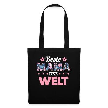 Pour la meilleure maman du monde! Pour la fête des mères - Sac en tissu - noir - Devant
