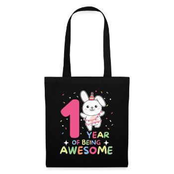 Rabbit for the 1st birthday for children one year old - Tote Bag - black - Front