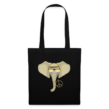 Hippie Tshirt Peace Movement Woodstock Boho Groove - Tote Bag - black - Front