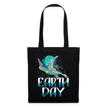 Jour de la Terre Mère Nature Tortue de mer - Sac en tissu - noir - Devant