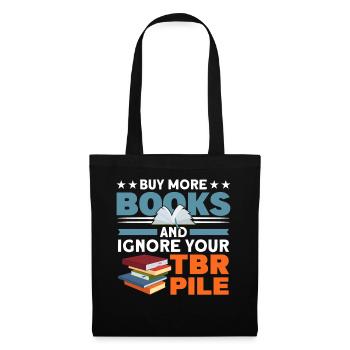 Book lover design with books for literature - Tote Bag - black - Front