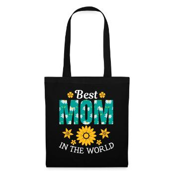 Pour la meilleure maman du monde! Pour la fête des mères - Sac en tissu - noir - Devant