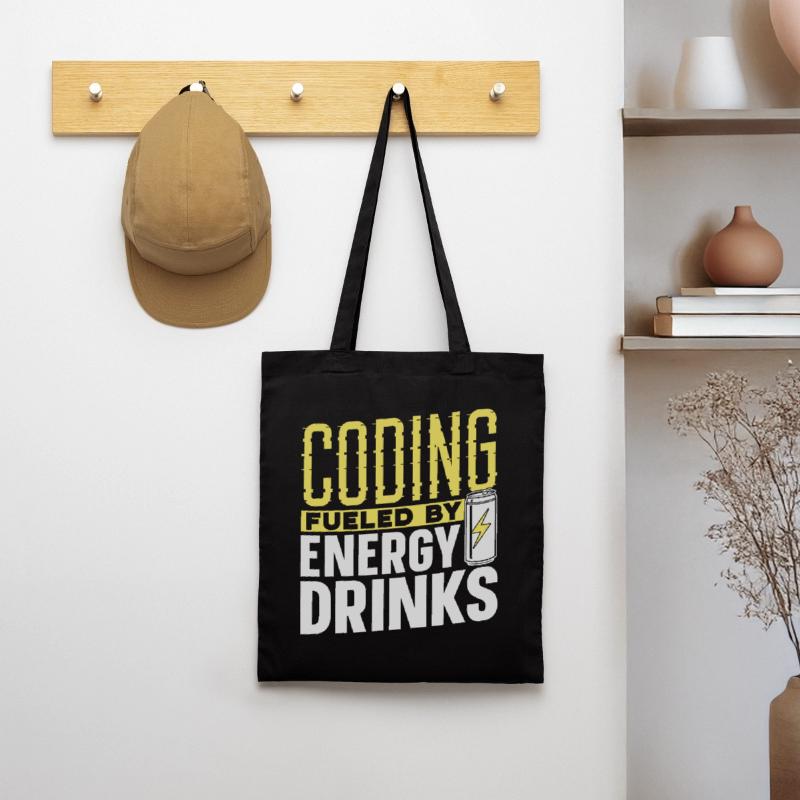 Programmieren Mit Energydrinks Coding Coder Code Stoffbeutel