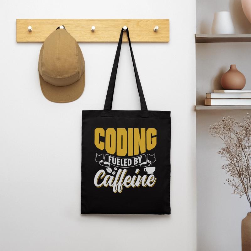 Programmieren Angetrieben Durch Koffein Coding Stoffbeutel